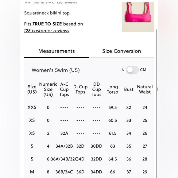 J Crew Swim Squareneck Bikini Top Radiant Fuchsia - Picture 3 of 11